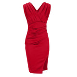 FLORINE™ - Bata larga ajustada con escote en V y abertura
