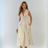 AMANCIA™ - Vestido midi con escote en V