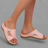 INES™ - Sandalia baja con costura a contraste