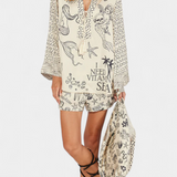 Amalia - Conjunto Camisero Estampado con Short Elástico