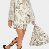 Amalia - Conjunto Camisero Estampado con Short Elástico