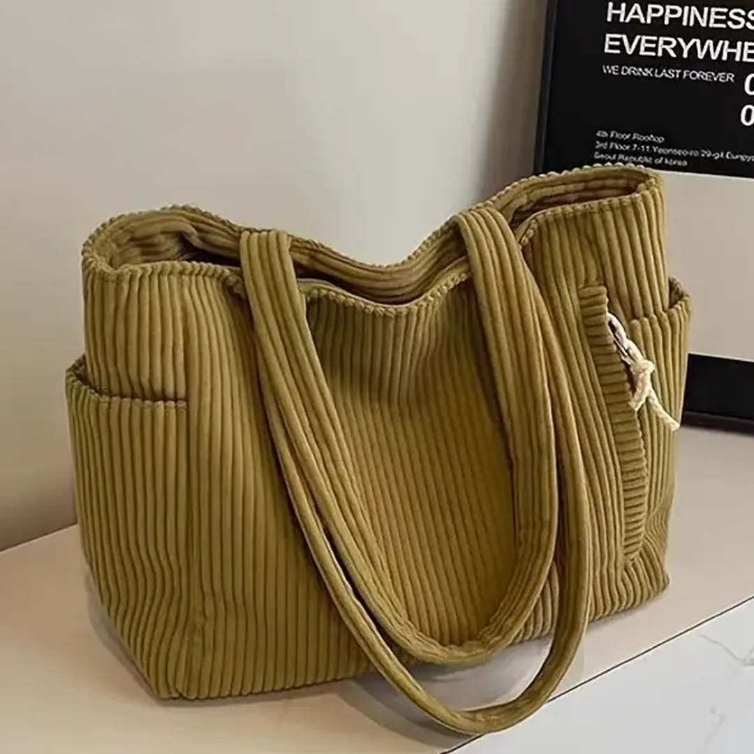 TILDA™ – Bolso tote acanalado con detalle de cordón