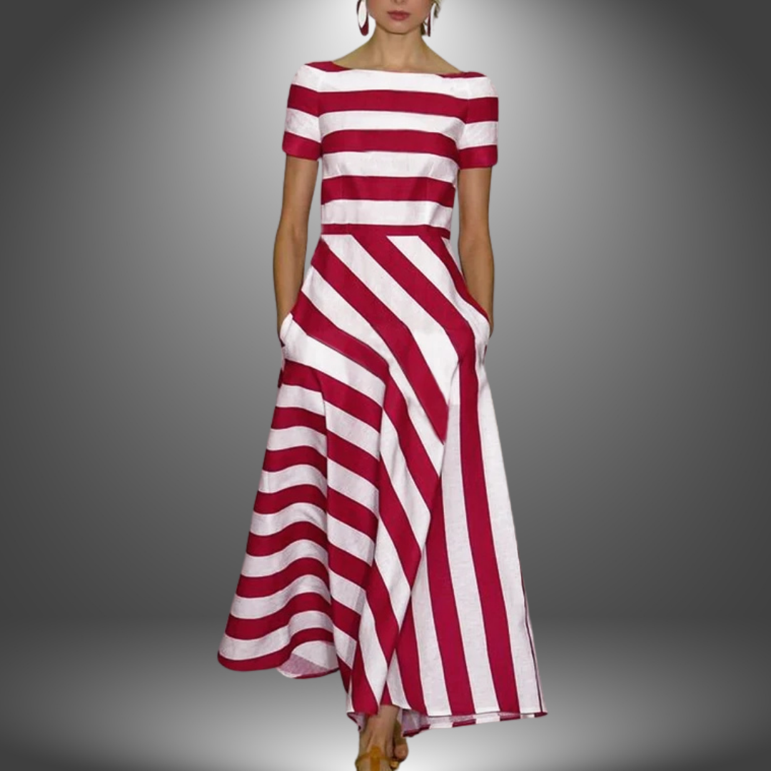 NATALIA™ - Bata larga artesanal a rayas