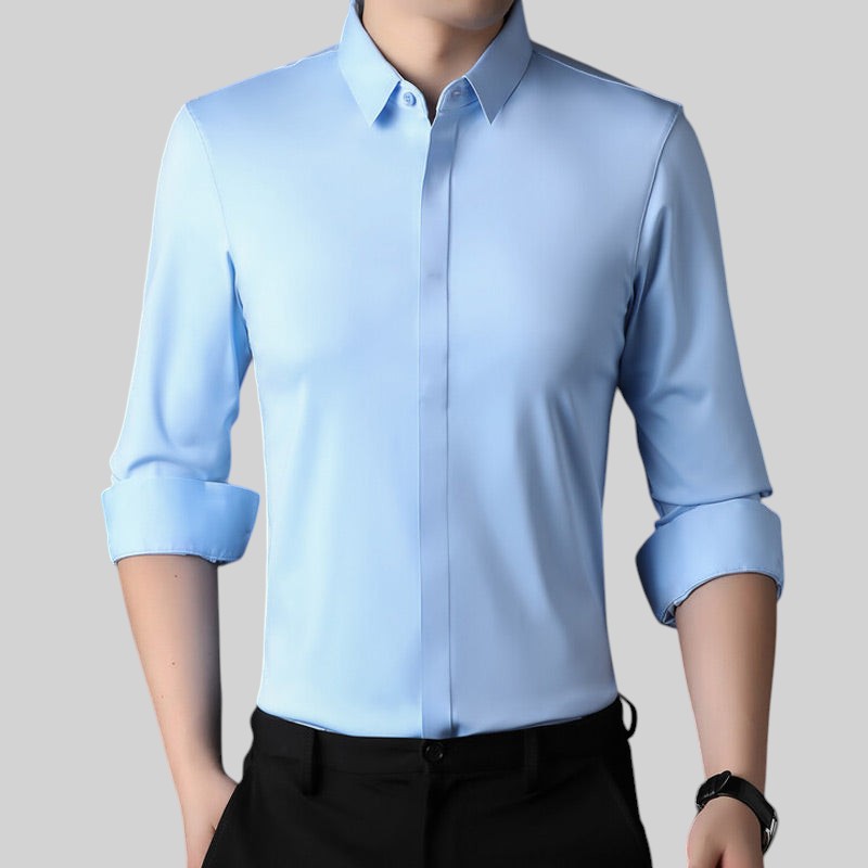 Ruan - Camisa elástica antiarrugas para hombre