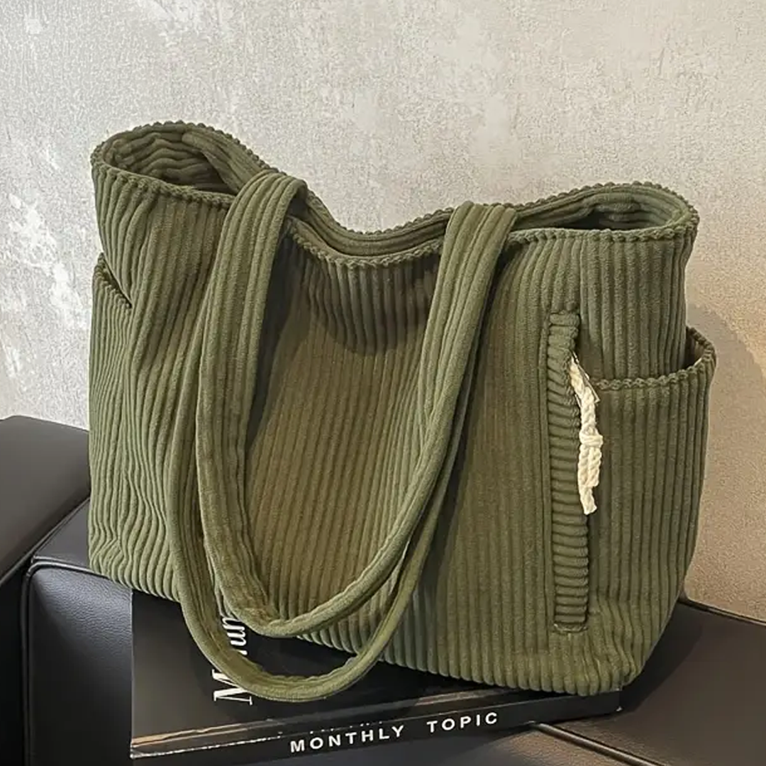 TILDA™ – Bolso tote acanalado con detalle de cordón