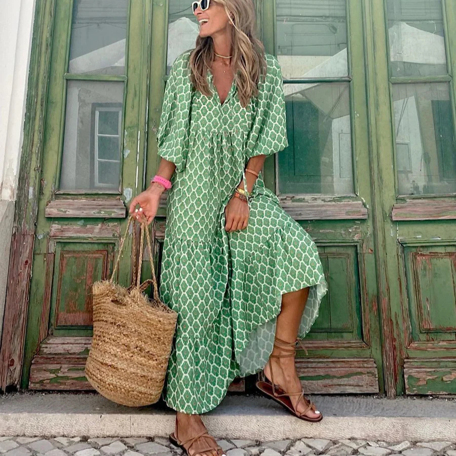 ELIN™ - Bata Maxi Boho en Algodón
