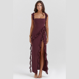AMIRA™ - Vestido Largo – Ciruela Oscura