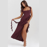 AMIRA™ - Vestido Largo – Ciruela Oscura