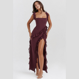 AMIRA™ - Vestido Largo – Ciruela Oscura