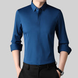 Ruan - Camisa elástica antiarrugas para hombre