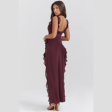 AMIRA™ - Vestido Largo – Ciruela Oscura