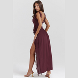 AMIRA™ - Vestido Largo – Ciruela Oscura