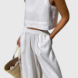 Avelina - Conjunto Minimalista en Algodón y Lino Ligero