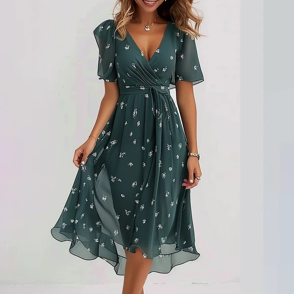 LINA™ - Vestido de manga corta