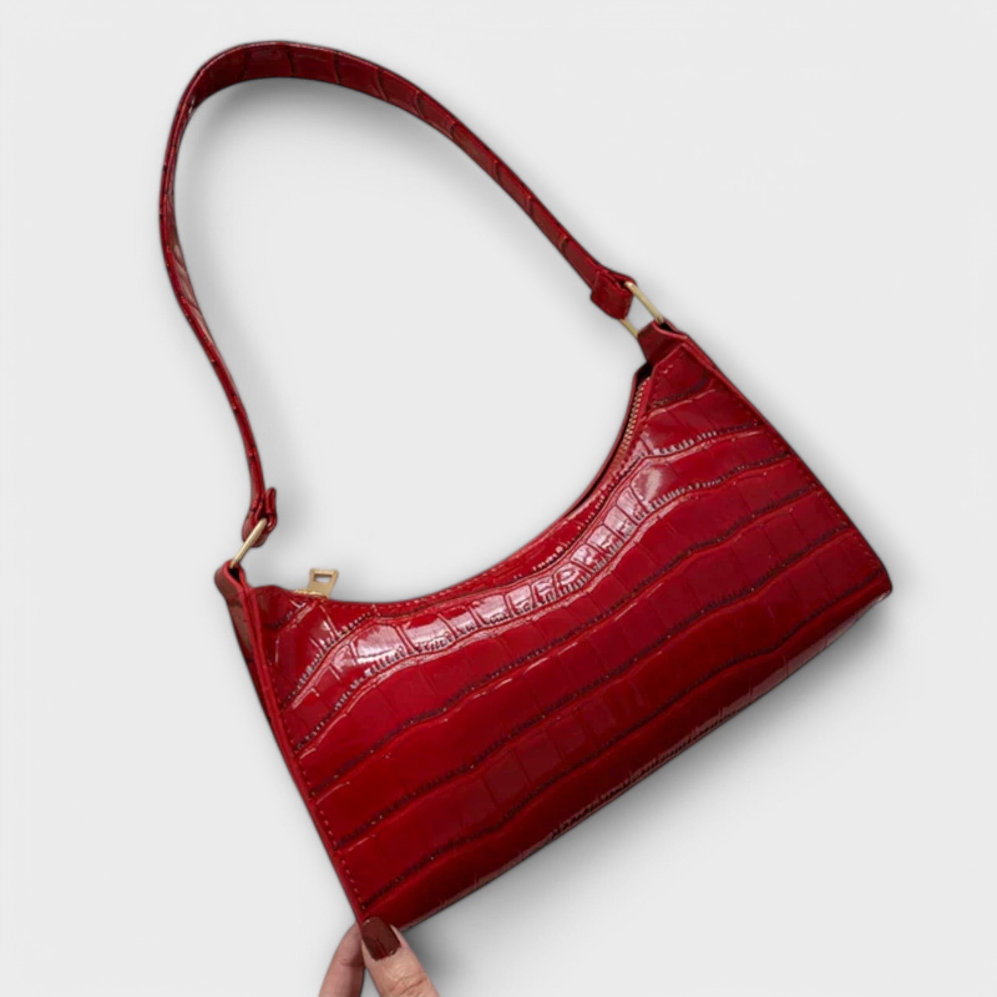 Lora - Bolso de cuero con acabado brillante