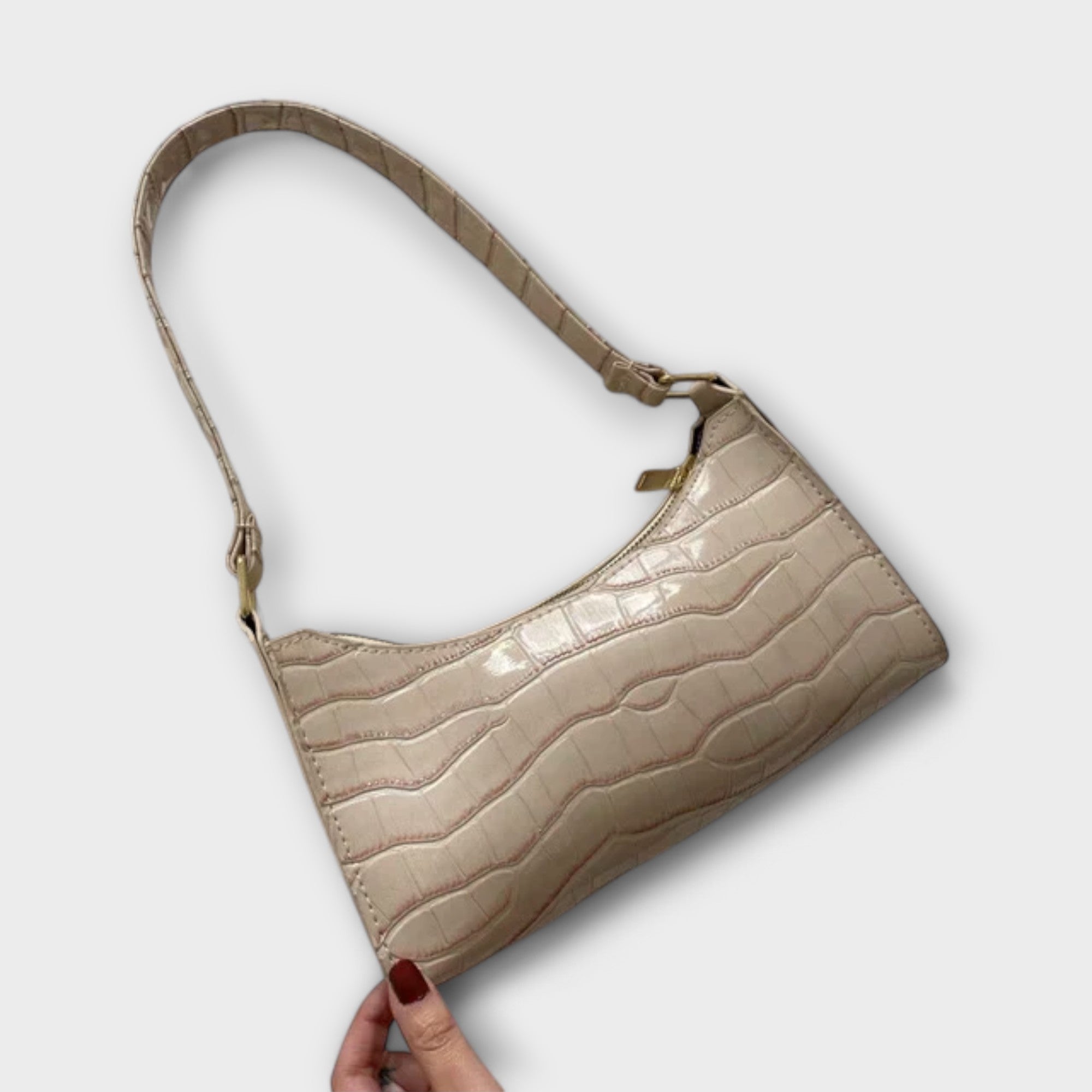 Lora - Bolso de cuero con acabado brillante