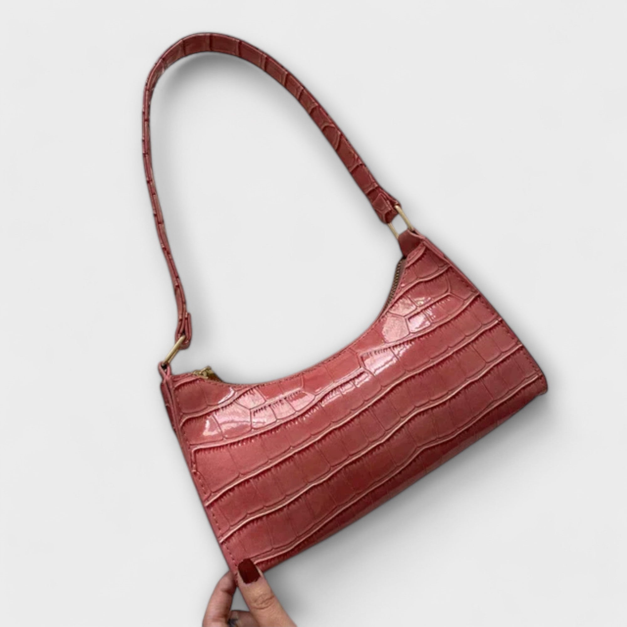 Lora - Bolso de cuero con acabado brillante