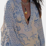 Amalia - Conjunto Camisero Estampado con Short Elástico
