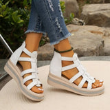 CAMILA™ - Sandalias con cremallera, tiras y pedrería