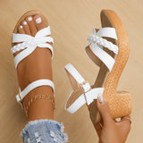 MINA™ - Sandalias con tacón entrelazado