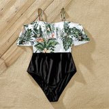 Plant Flounce Plumeria Family Matching Swimsuit