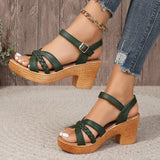 MINA™ - Sandalias con tacón entrelazado