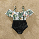 Plant Flounce Plumeria Family Matching Swimsuit