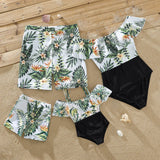 Plant Flounce Plumeria Family Matching Swimsuit