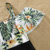 Plant Flounce Plumeria Family Matching Swimsuit