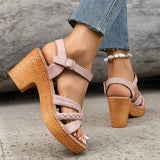 MINA™ - Sandalias con tacón entrelazado