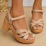 MINA™ - Sandalias con tacón entrelazado