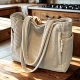TILDA™ – Bolso tote acanalado con detalle de cordón