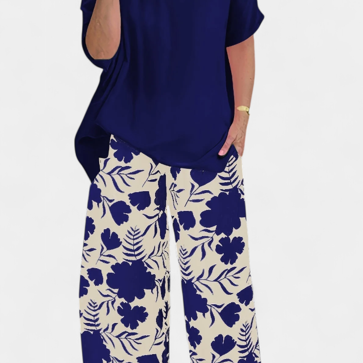 Aivy - Conjunto Floral de Dos Piezas con Toque Relajado