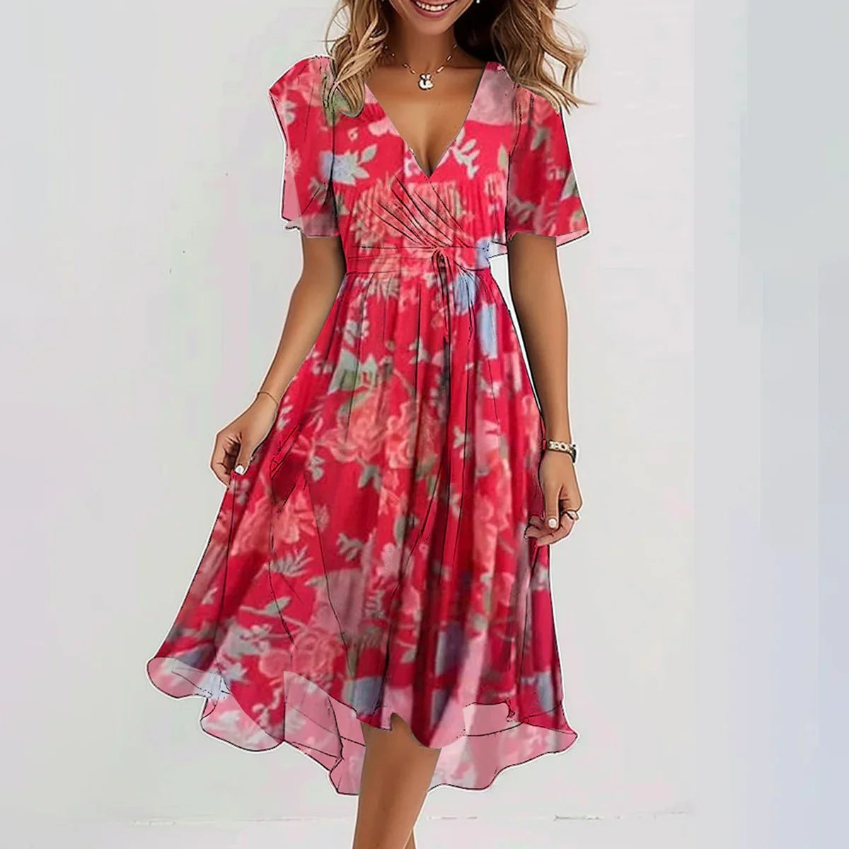 LINA™ - Vestido de manga corta