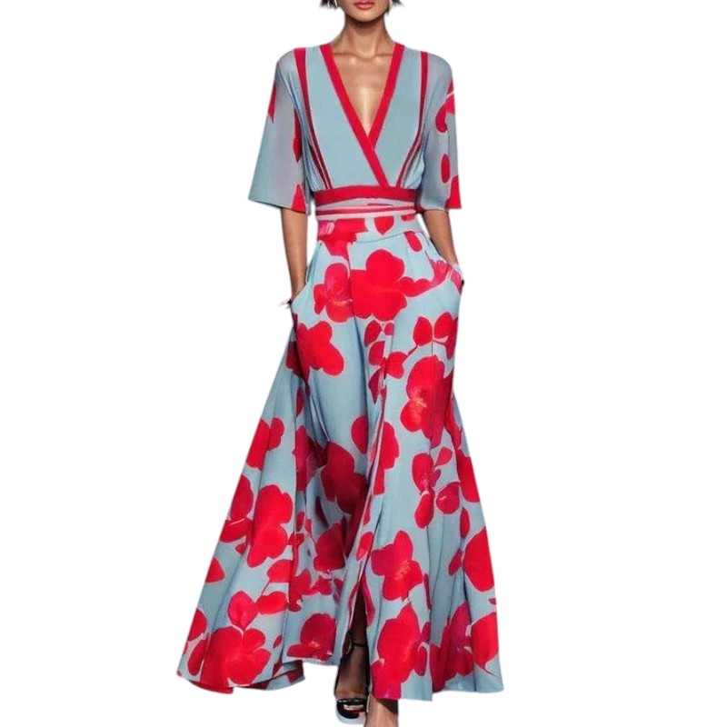 OCÉANE™ - Vestido de flor largo