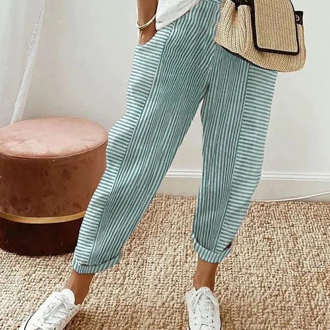 Luisa | Pantalón de algodón a rayas
