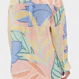 Lumina Conjunto Tropical con Camisa Holgada y Shorts de Cintura Alta