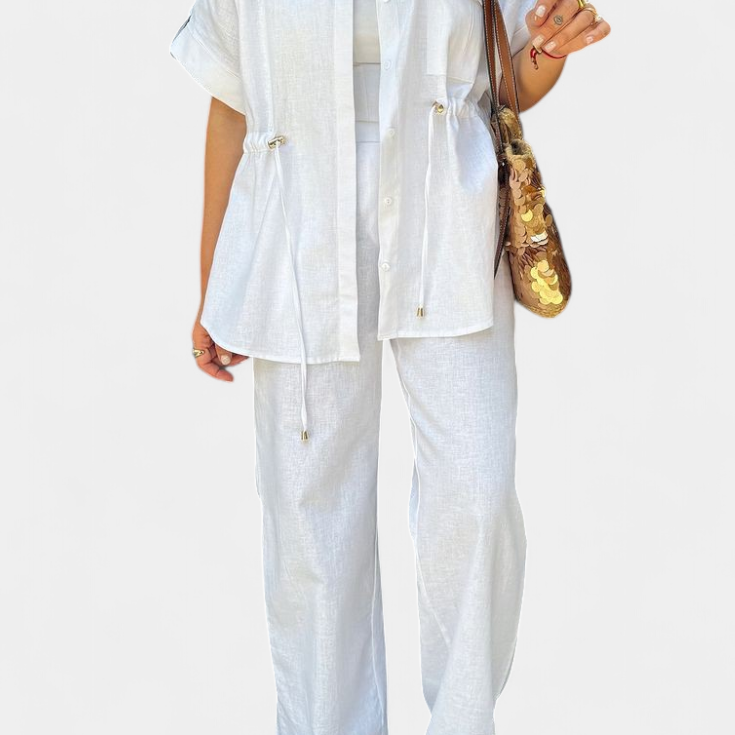Lani - Conjunto Relaxed de Camisa y Pantalones de Algodón y Lino