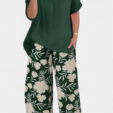 Aivy - Conjunto Floral de Dos Piezas con Toque Relajado