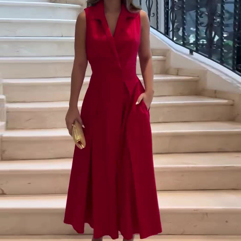 AMANCIA™ - Vestido midi con escote en V