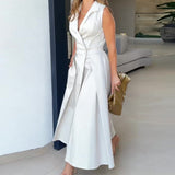 AMANCIA™ - Vestido midi con escote en V