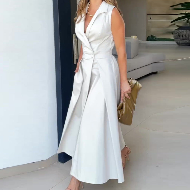 AMANCIA™ - Vestido midi con escote en V
