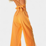 Valentina - Conjunto de Chaleco de Encaje de Espalda Abierta y Pantalones Anchos