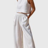 Avelina - Conjunto Minimalista en Algodón y Lino Ligero