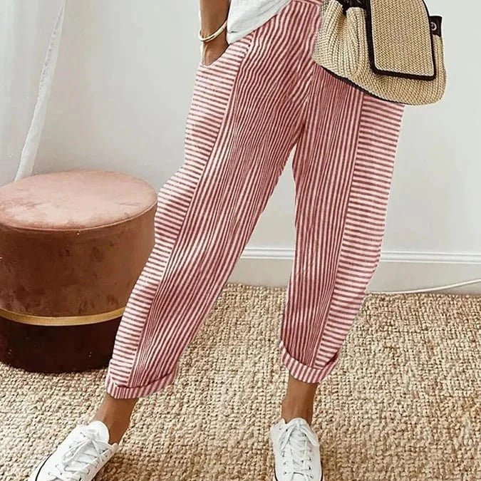 Luisa | Pantalón de algodón a rayas